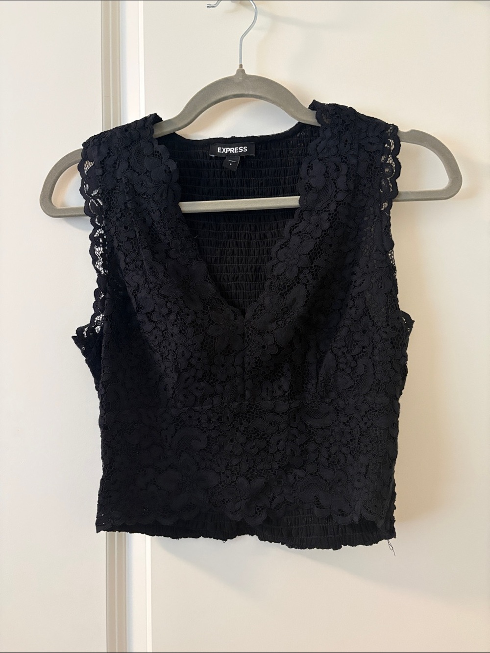 Express Black Floral lined Lace V-Neck Camisole